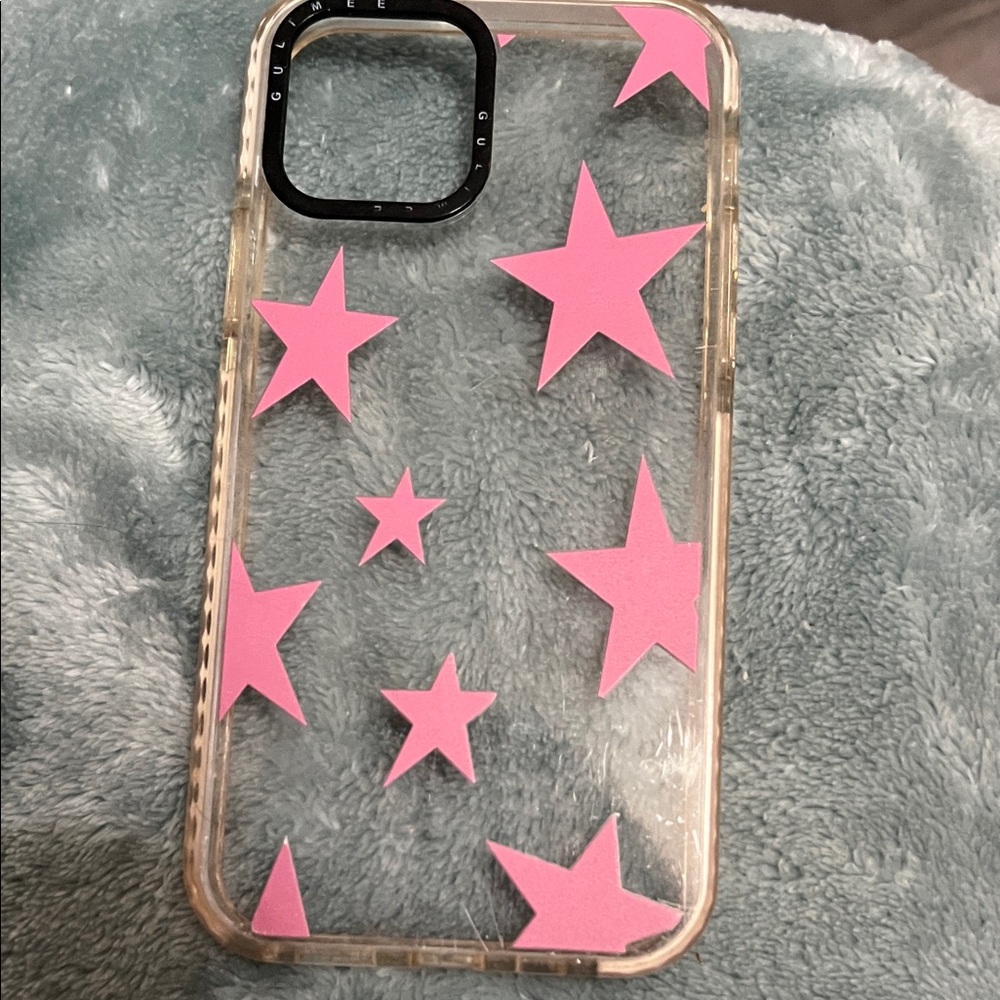 Pink Star Clear Phone Case